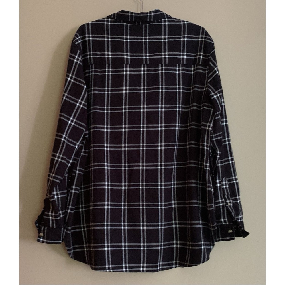 Jachs Girlfriend Ladies' Flannel Shirt, Black Womens XXL  excellent Cozy Cowgirl - Picture 3 of 14